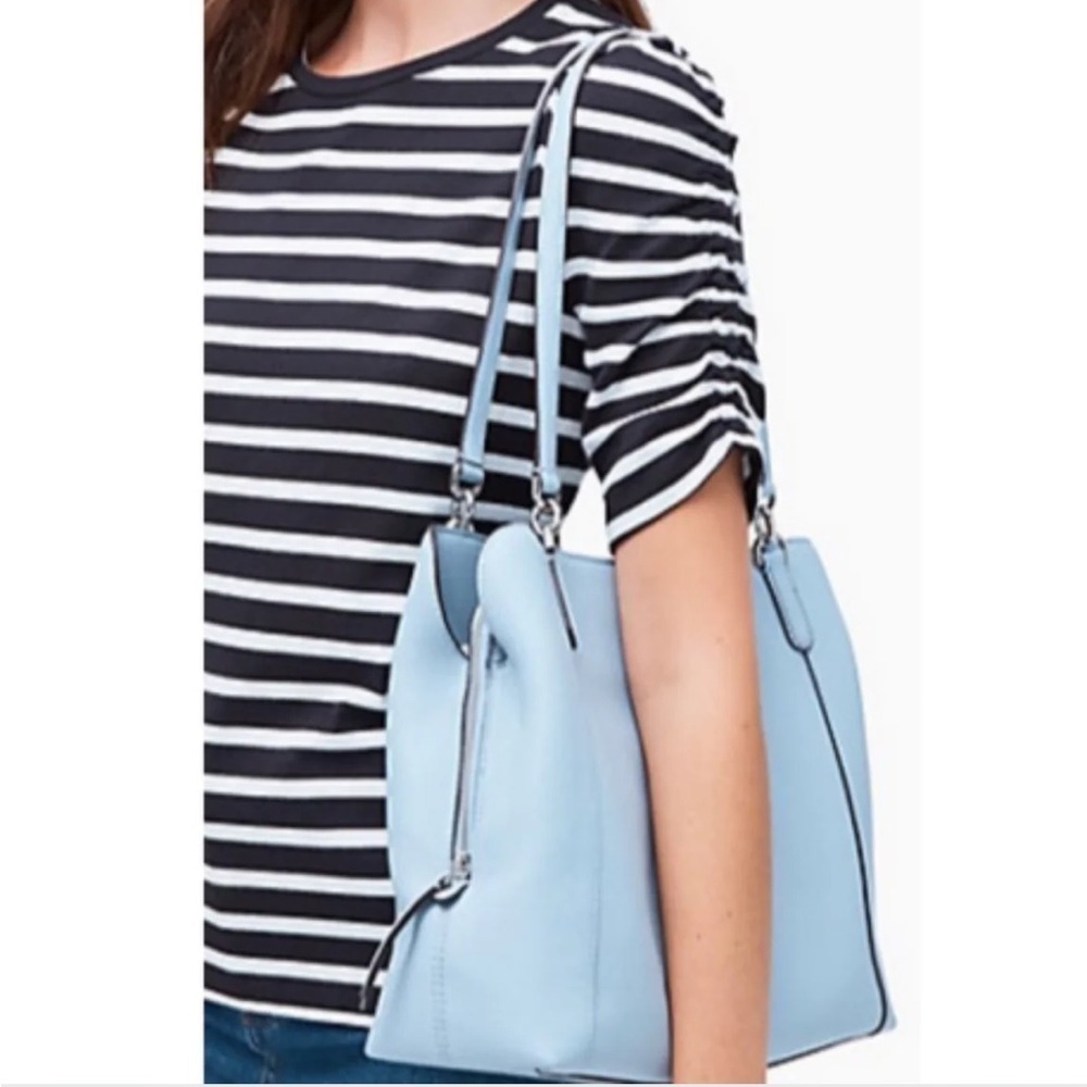 🎊 Host Pick 🎊 NWT KATE SPADE NY Jackson med. triple compartment leather blue bag - Picture 2 of 5